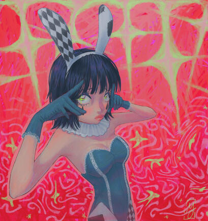 Rendered half body + background